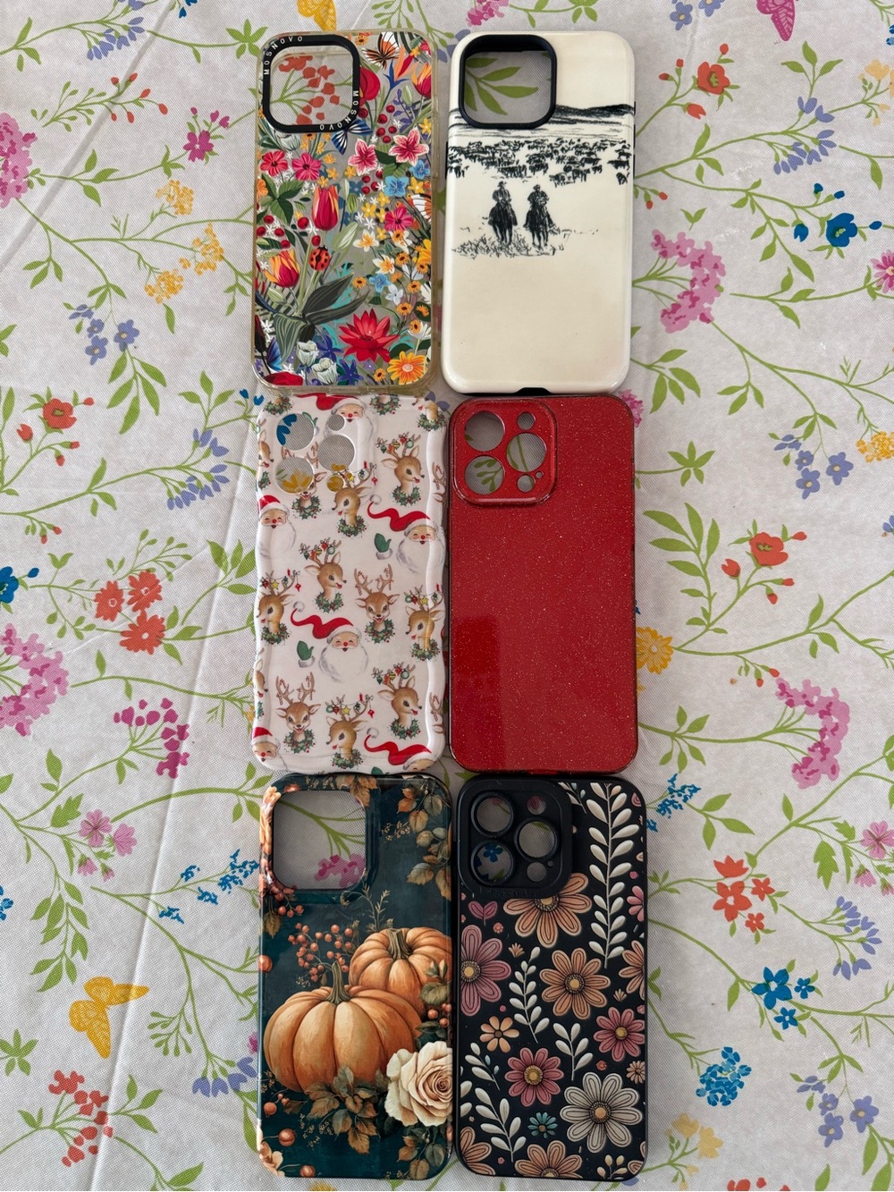 Universal Floral & Patterned iPhone Case Bundle - Red, White, Seasonal Cases.